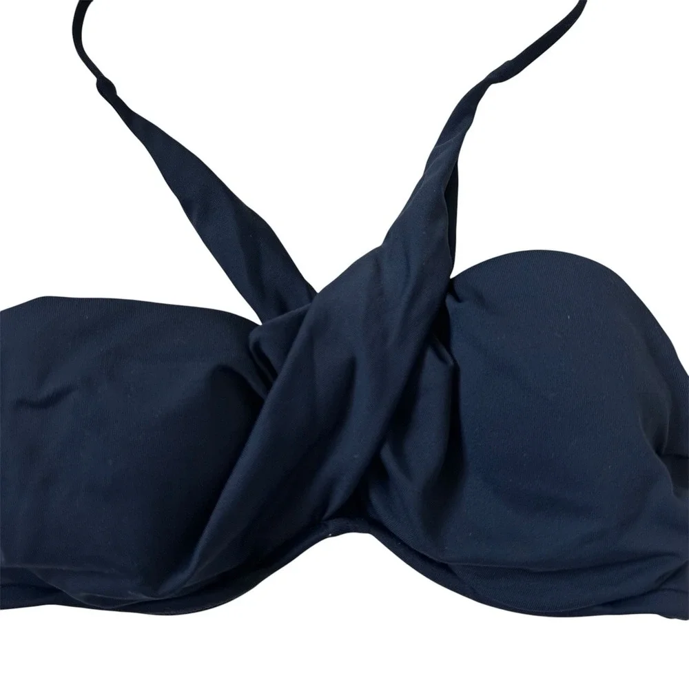 Seafolly Women's Size 10 Blue Halter Bikini Top Underwired | 69-15